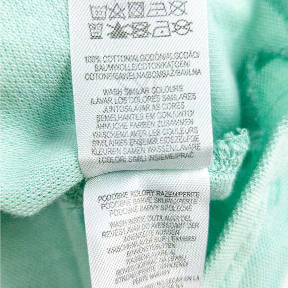 Primark Polo Men's 2XL Shirt Short Sleeve Cotton Mint Green Checks Birds NWT - Picture 8 of 11